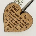 Dad Gift For Birthday Fathers Day Engraved Wood Heart Gift
