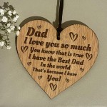 Dad Gift For Birthday Fathers Day Engraved Wood Heart Gift