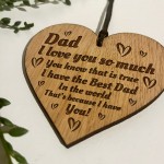 Dad Gift For Birthday Fathers Day Engraved Wood Heart Gift