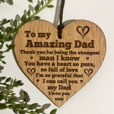 I Love You Dad Gift Engraved Heart Sign For Birthday Fathers Day