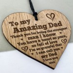 I Love You Dad Gift Engraved Heart Sign For Birthday Fathers Day