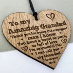 I Love You Grandad Gift Engraved Heart Sign For Birthday Gift
