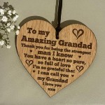I Love You Grandad Gift Engraved Heart Sign For Birthday Gift