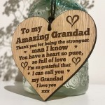 I Love You Grandad Gift Engraved Heart Sign For Birthday Gift