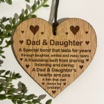 Dad Daughter Gift Hanging Engraved Heart Birthday Fathers Day