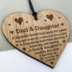 Dad Daughter Gift Hanging Engraved Heart Birthday Fathers Day