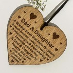 Dad Daughter Gift Hanging Engraved Heart Birthday Fathers Day