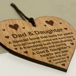 Dad Daughter Gift Hanging Engraved Heart Birthday Fathers Day