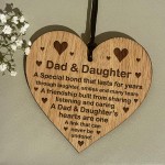 Dad Daughter Gift Hanging Engraved Heart Birthday Fathers Day