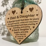 Dad Daughter Gift Hanging Engraved Heart Birthday Fathers Day