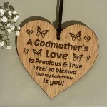 Godmother Gift Thank You Wood Engraved Heart Birthday Gift