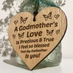 Godmother Gift Thank You Wood Engraved Heart Birthday Gift