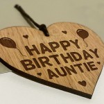 Birthday Gift For Auntie Wood Engraved Heart 30th 40th 50th