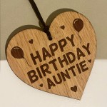 Birthday Gift For Auntie Wood Engraved Heart 30th 40th 50th