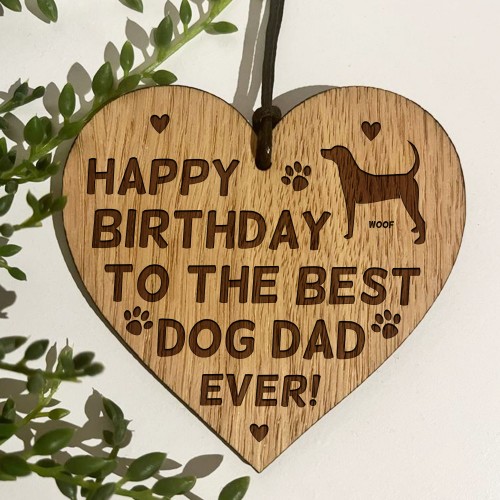 Funny Birthday Gift For Dad From Dog Engraved Heart Pet Gift