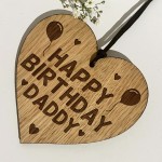 Birthday Gift For Daddy Wood Engraved Heart 30th 40th 50th