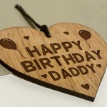 Birthday Gift For Daddy Wood Engraved Heart 30th 40th 50th