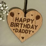 Birthday Gift For Daddy Wood Engraved Heart 30th 40th 50th