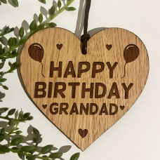 Birthday Gift For Grandad Wood Engraved Heart 50th 60th 70th