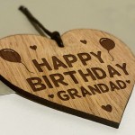 Birthday Gift For Grandad Wood Engraved Heart 50th 60th 70th