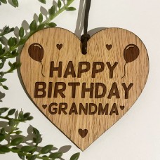 Birthday Gift For Grandma Wood Engraved Heart 50th 60th 70th