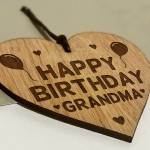 Birthday Gift For Grandma Wood Engraved Heart 50th 60th 70th