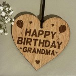 Birthday Gift For Grandma Wood Engraved Heart 50th 60th 70th
