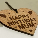 Birthday Gift For Mum Wood Engraved Heart 30th 40th 50th