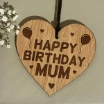 Birthday Gift For Mum Wood Engraved Heart 30th 40th 50th