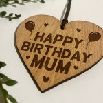 Birthday Gift For Mum Wood Engraved Heart 30th 40th 50th