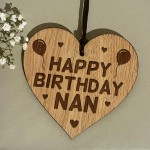 Birthday Gift For Nan Wood Engraved Heart 40th 50th 60th 70th