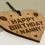 Birthday Gift For Nanny Wood Engraved Heart 40th 50th 60th 70th