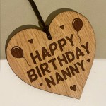 Birthday Gift For Nanny Wood Engraved Heart 40th 50th 60th 70th