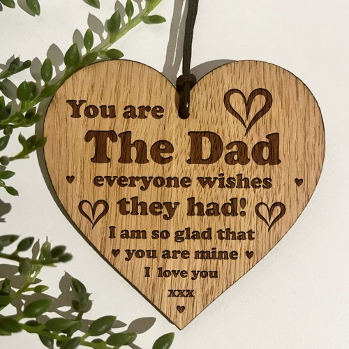 Dad Gift Engraved Heart Fathers Day Birthday Gift For Him