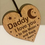 Daddy Gifts For Birthday Fathers Day Wood Engraved Heart