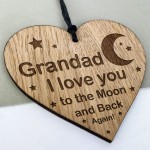 Grandad Gifts For Birthday Fathers Day Wood Engraved Heart