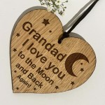 Grandad Gifts For Birthday Fathers Day Wood Engraved Heart