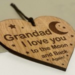Grandad Gifts For Birthday Fathers Day Wood Engraved Heart