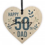 Personalised 40th 50th 60th Birthday Gift For Dad Wood Heart