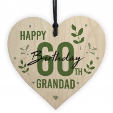 Personalised 40th 50th 60th Birthday Gift For Grandad Wood Heart