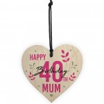 30th 40th 50th Birthday Gift For Mum Personalised Engraved Heart