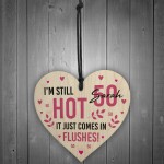 Funny 50th Birthday Gifts For Women Wood Heart Fifty Birthday