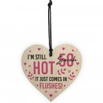 Funny 50th Birthday Gifts For Women Wood Heart Fifty Birthday