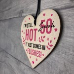 Funny 50th Birthday Gifts For Women Wood Heart Fifty Birthday