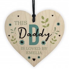 Personalised Fathers Day Birthday Gift For Daddy Wood Heart