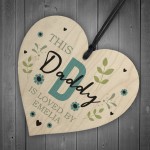 Personalised Fathers Day Birthday Gift For Daddy Wood Heart