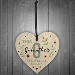 Personalised Mothers Day Birthday Gift For Godmother Wood Heart