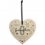 Personalised Mothers Day Birthday Gift For Godmother Wood Heart