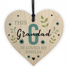Personalised Fathers Day Birthday Gift For Grandad Wood Heart