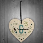 Personalised Fathers Day Birthday Gift For Grandad Wood Heart